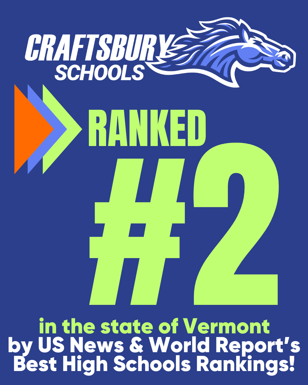 Craftsbury Schools Ranked #2 in the State by US News and World Report
